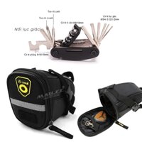 Túi Xe Đạp gắn cốt yên BS-067 sẵn dụng cụ vá săm lốp xe đạp mini nhiều món, lắp đặt dễ dàng, dung tích 1 Lít - Mai Lee