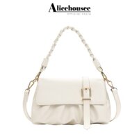 Túi xếp ly da mềm trơn cao cấp  Alice Housee, túi kẹp nách sang chảnh phong cách Nhật Bản