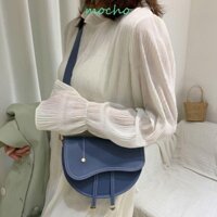 Túi yên ngựa thông thường MOCHO, Túi đeo chéo yên ngựa bằng da Pu thanh lịch, Thiết kế hình bán nguyệt thời trang phong cách Hàn Quốc Túi xách nhỏ cổ điển dành cho nữ