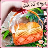 Túi Zip Bánh Mì Sandwich, Túi Zip Bánh Kẹo ~ Giỏ Hoa (50 túi | S | NHẠT)