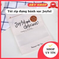 Túi zip đựng bánh sọc chấm nâu ⚡ CAO CẤP ⚡50 túi Joyful chuyên dụng đựng bánh nhỏ gọn xinh xắn