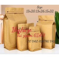 Túi zip giấy kraft 8 cạnh cafe - [1kg/size]