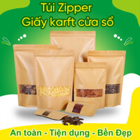 túi zip giấy kraft 8 cạnh đáy vuông