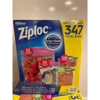 TÚI ZIPLOC ĐỰNG THỰC PHẨM CỦA MỸ ZIPLOC VARIETY PACK 347 TOTAL BAGS