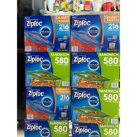 Túi Ziploc đựng thực phẩm của Mỹ  347 túi- Ziploc Quart Freezer Full 216 Túi / Lẻ 54 Túi, 580 túi