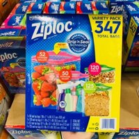 Túi Ziploc Variety nhiều size, 347 cái