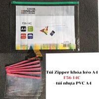 Túi Zipper khóa kéo A4 F56-14C - túi nhựa PVC A4