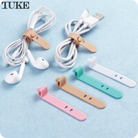 TUKE 4 Cái Đầy Màu Sắc Silicone Tai Nghe Dây Winder Organizer Đa Năng Charing Cable Chủ Clip Quản Lý Dây Dây Fixer LazadaMall