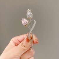 Tulip Noble Tinh Tế Tinh Tế Thổ Cẩm Corsage Tính Khí Thanh Lịch Pin Blazer Áo Len Nút Cardigan Phụ Kiện