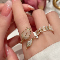 Tulip Opal Lá Nhẫn Nữ Mở Đầu Điều Chỉnh Pure Desire Siêu Cổ Tích Phù Hợp Với Tính Khí Chỉ Số Nhẫn Bạn Gái Quà Tặng 3.19