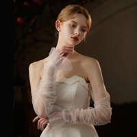 Tull Bbead Găng tay cô dâu dài Phụ kiện áo choàng bóng Găng tay dành cho người lớn