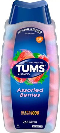 Tums Assorted Berries 265 viên – Viên nhai điều trị đau dạ dày của Mỹ – Mẫu mới