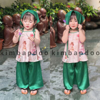 [TÙNG DINH DINH] Bộ đồ Trung thu cho bé - Bộ yếm Chị hằng xinh xắn - Hình thật shop kimbapdoo chụp