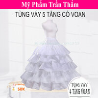 Tùng Váy 4 Tầng Dành Cho Cô Dâu Có Voan Kích Chân