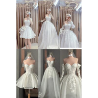 tùng váy cưới rời phối đầm ngắn