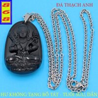 [Tuổi Sửu, Dần]Dây Chuyền Mặt Phật Hư Không Tạng Bồ Tát Màu Đen Size 3.6cm, 5cm - Tặng Kèm Móc Inox