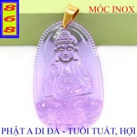 [Tuổi Tuất, Hợi] Mặt Dây Chuyền Phật A Di Đà Pha Lê Tím 3.6cm - Tặng Kèm Dây Dù