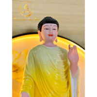 Tượng A Di Đà dáng đứng, chất liệu đá hoa cương trắng, chất liệu thạch anh có hào quang,chiều cao 48cm, giá siêu rẻ