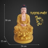 Tượng A Di Đà Phật cao 50cm – Ngồi – Màu Vàng (Mẫu Đài Loan) 026VN-PDD  - Tuong A Di Da Phat