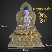 Tượng A Di Đà Phật cao 60cm Cao Cấp – Ngồi – Màu Vàng (Mẫu Đài Loan) 006VN-PDD  - Tuong A Di Da Phat