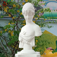 Tượng Bán Thân - Đầu Tượng Thạch Cao Cô Gái Trẻ Phong Cách Phục Hưng - Châu Âu