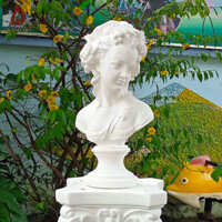 Tượng Bán Thân - Đầu Tượng Thạch Cao Thiếu Nữ Châu Âu Thế Kỷ 19