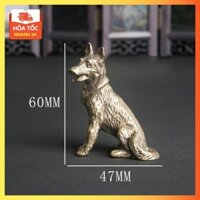 Tượng Bằng Đồng Hình Con Chó Becgie Size Lớn (Kích cỡ: 6.0 x 4.7cm)