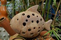 Tượng cá lộng vuông, gốm đất nung lò trấu, gốm Nam Bộ, C49xD39 cm- SP001740