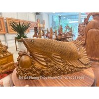 Tượng Cá Rồng Kim Long Gỗ Hương Ta - Tượng Gỗ Cá Rồng Cầu Sự May Mắn & Thịnh Vượng