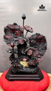 Tượng Cá Xiêm Tài Lộc Gỗ Trắc Cao Cả Kỷ 80 Ngang 58 Sâu 25 - Kỷ Cao 7 (cm)