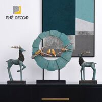 Tượng cặp hươu xanh nghệ thuật - TD10