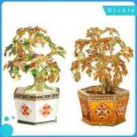 Tượng cây cảnh Dickly Money Tree Hợp kim cho tủ văn phòng Phòng khách Đồ trang trí cây may mắn năm mới