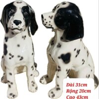 Tượng Chó Đốm Trung Decor Sân Vườn, Ban Công, Phòng Khách, Phòng Ngủ (43x31x20cm)