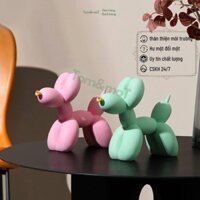 Tượng Chó Thỏi Bóng Poodle nhiều màu TOM&TOM Trang trí nhà cửa kệ tủ  khai trương decor nội thất