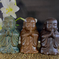 Tượng Chú Tiểu Chắp Tay Tượng Phật An Nhiên H20cm Trang Trí Làm Quà Tặng Gốm Sứ Bát Tràng Cao Cấp