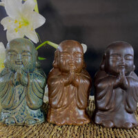 Tượng Chú Tiểu Chắp Tay Tượng Phật An Nhiên H20cm Trang Trí Làm Quà Tặng Gốm Sứ Bát Tràng Cao Cấp