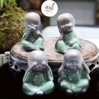Tượng Chú Tiểu Tứ Không Mini Gốm Sứ Cát_Art House