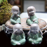 Tượng Chú Tiểu Tứ Không Mini Gốm Sứ Cát Trang Trí Nhà Cửa