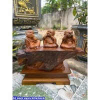 Tượng chú tiêu vô ưu gỗ bách xanh kích thước 20x36x9