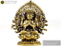 Tượng Chuẩn Đề Bồ Tát Bằng Đồng Vàng Cao 40cm