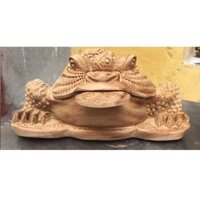 Tượng Cóc Ngậm Kim Tiền Gỗ Ngọc Am 15, cóc ngậm tiền xu, thiềm thừ ngậm kim tiền
