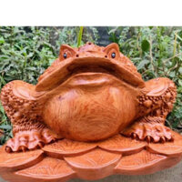 Tượng con cóc gỗ hương ngang 25cm