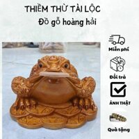 Tượng con cóc ngậm vàng hút tài lộc gỗ hương