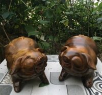 Tượng con heo lợn  tài lộc bằng gỗ bách xanh thơm nức 201210cm