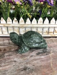Tượng con rùa phong thủy đá ngọc Ấn Độ để bàn làm việc - Dài 13 cm
