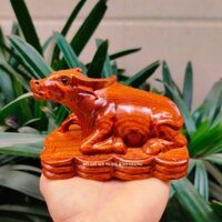 Tượng con trâu gỗ hương 12 cm (mẫu mới)