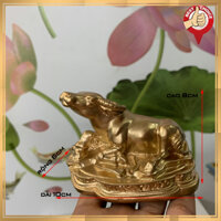 [Tượng con trâu] Tượng đá trang trí phong thủy tượng Trâu phong thủy trang trí bàn làm việc -Chiều cao 8cm - Nhũ đồng