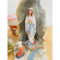 Tượng Công Giáo - Tượng Đức Mẹ Maria Hang Đá Lộ Đức 20cm