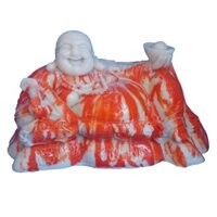 Tượng Đá Phật Di Lặc Nằm Màu Cẩm Đỏ