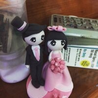 Tượng đất sét cô dâu chú rể size nhỏ